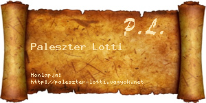 Paleszter Lotti névjegykártya